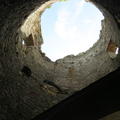 view of the inside of the Summit Windmill looking up