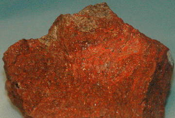 a specimen of bright red, massive cinnabar
